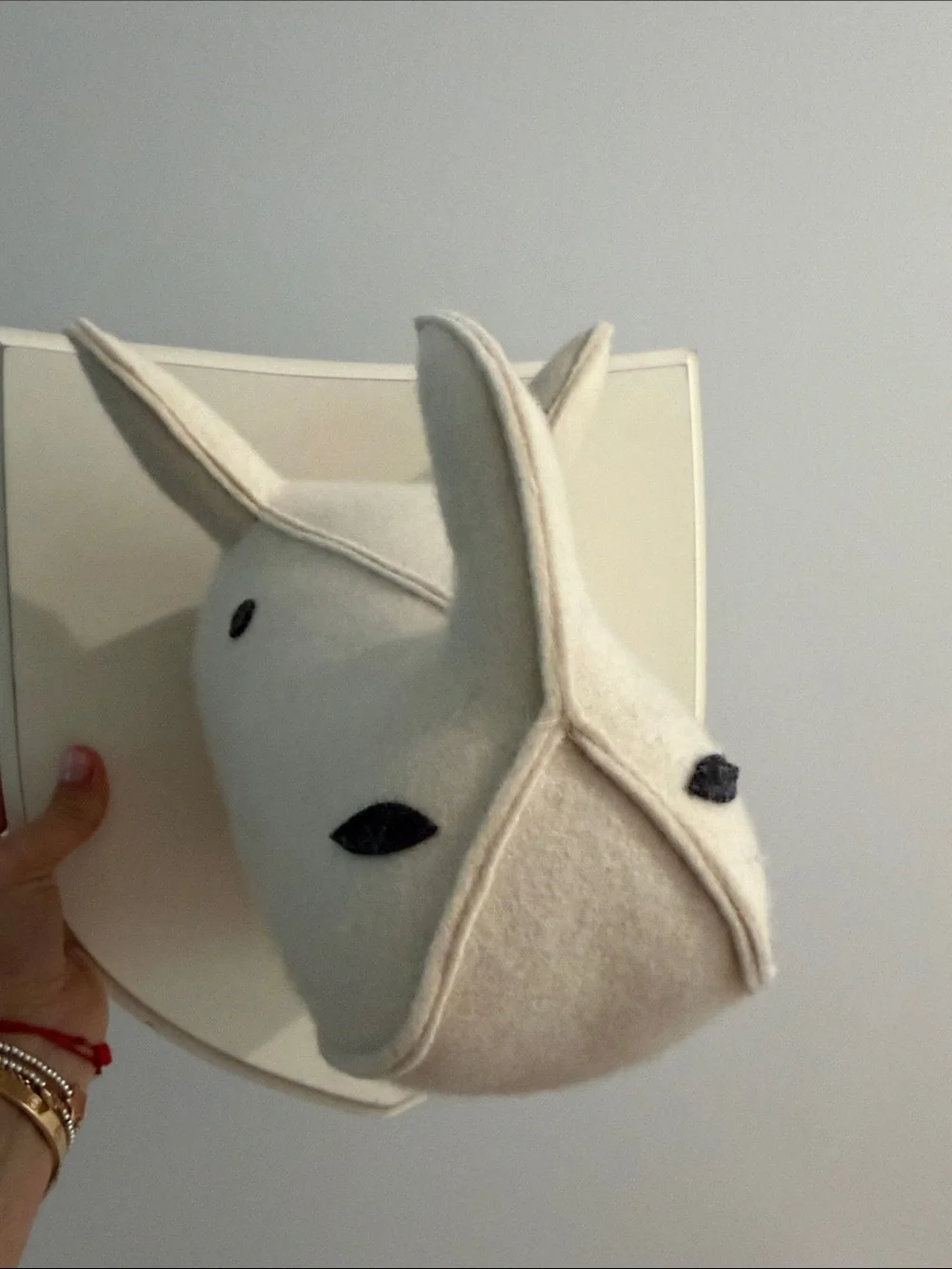 Restoration Hardware Cream Felt Animal Wall Mount Set